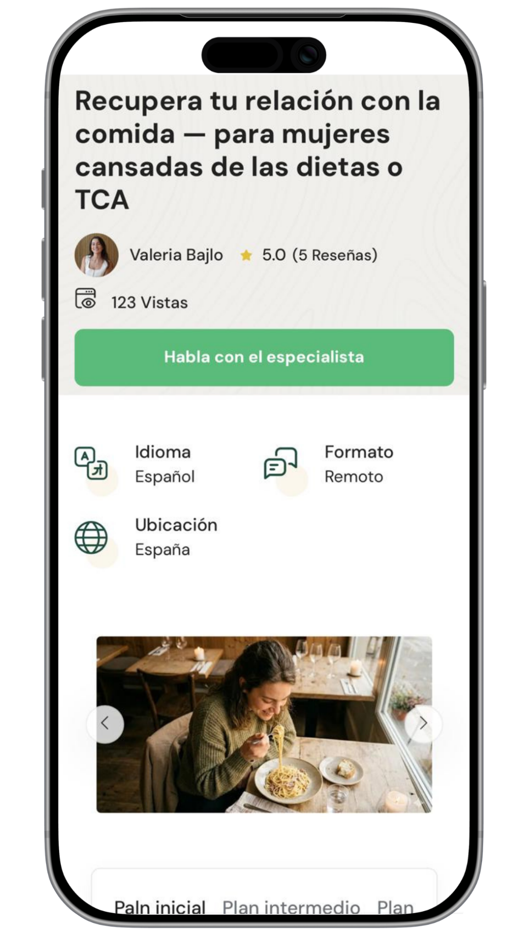 Perfil de un especialista con sus servicios y reseñas verificadas